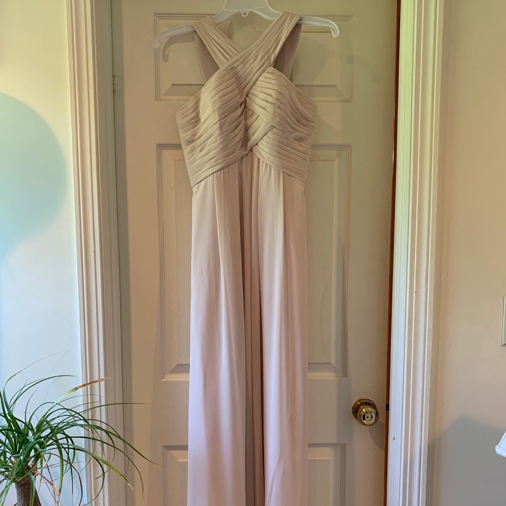 Bill Levkoff Crisscross Chiffon Gown